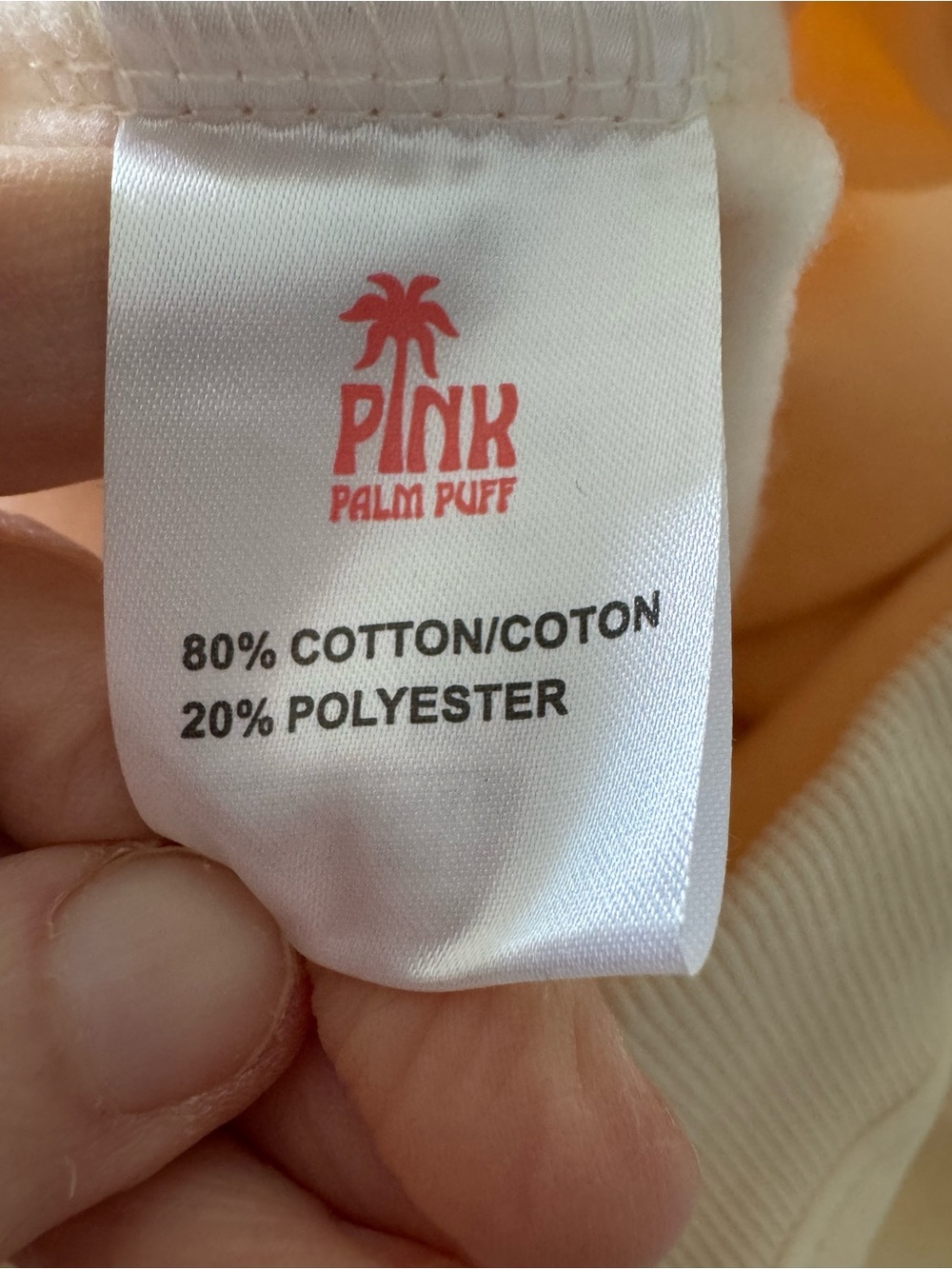 PINK PALM PUFF Yellow Pink Chasing Sunsets Hoodie Size Large NWOT - Picture 4 of 5